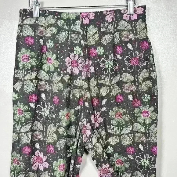 ZARA Lightweight Crepey Semi Sheer Wide Leg Ibiza Floral Pants Women Medium - Picture 9 of 10